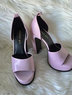 Madden Girl Pastel Pink Babydoll Chunky Platform Heels Size 9.5M